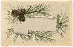 Vintage Christmas Graphics – Pine Branch Frame