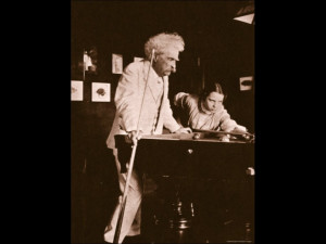 Mark Twain Playing Pool with the Daughter of His Biographer Albert ...