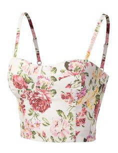 tomson Womens Fashionable And Feminine Floral Bustier Top bustier ...