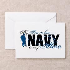 Son-in-law Hero3 - Navy Greeting Cards (Pk of 10) for