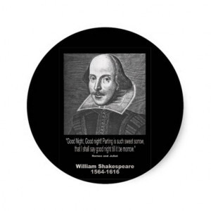 Shakespeare Quote ~ Good Night, Good night! Classic Round Sticker