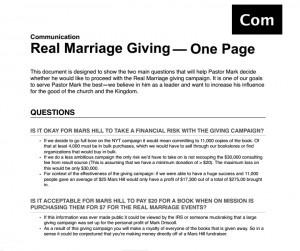 Memo: Mars Hill Church Staff Worried That Real Marriage Campaign Would ...