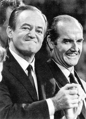 Hubert H Humphrey and hisdefeated rival George McGovern at the
