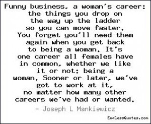 Funny business, a woman's care