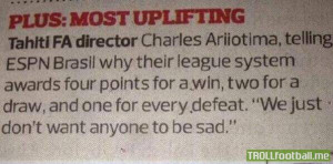 This is definitely my favourite football quote of the week.