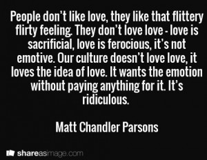 ... paying anything for it. It’s ridiculous. Matt Chandler Parsons
