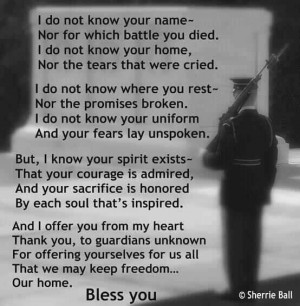 Bless you - the tomb of the Unknown Soldier.