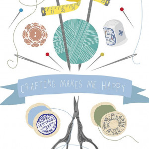 The+'Crafting+Makes+Me+Happy'+print+features+an+illustration+of ...