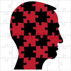 Stock vector of 'Head silhouette from puzzle - illustration'