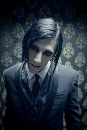 Chris Motionless of Motionless in White on the set of the Devil’s ...