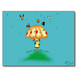 Raining Cats And Dogs Postcard