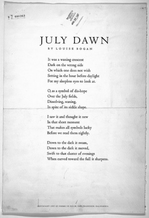 July Dawn by Louise Bogan