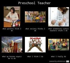 Preschool Teacher ---what people really think I do