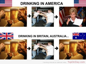 Drinking in America vs Britain vs Australia
