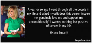 year or so ago I went through all the people in my life and asked ...