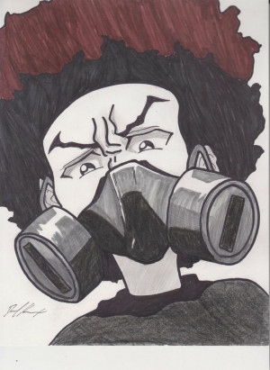 huey freeman gas mask | huey freeman gas mask by 1betaone manga anime ...
