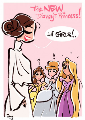 Lucas Princess Leia joins the Disney Princesses by princekido