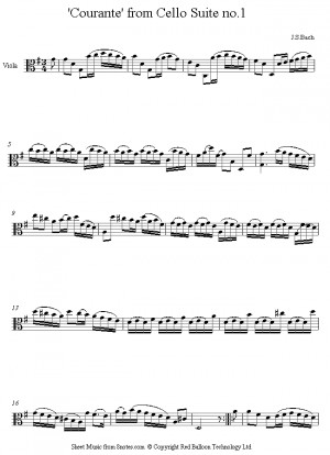 Bach Cello Suite No 1 Viola Sheet Music