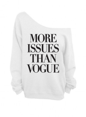 More Issues Than Vogue White Slouchy Over Sized Off Shoulder ...