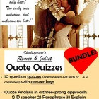 Romeo and Juliet - Quote Quizzes by Act $10.00