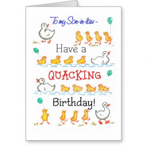 Funny Ducklings Birthday Card for Son-in-law