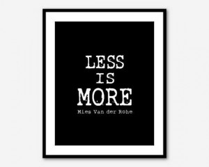 Less is More - Simplify your life inspirational wall art - Typoghraphy ...