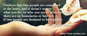 ... no boundaries or barriers if two people are destined to be together