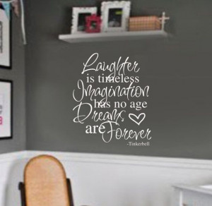 Tinkerbell quote DREAMS are FOREVER kids Room by wallstory on Etsy, $ ...