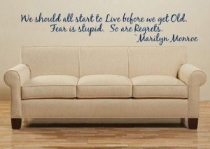 all live regret Marilyn Monroe Vinyl Decor Wall Lettering Words Quotes ...