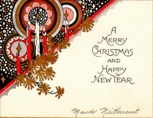 art deco christmas cards