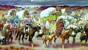 Trail of Tears painting by Robert Lindneux in the Woolaroc Museum ...