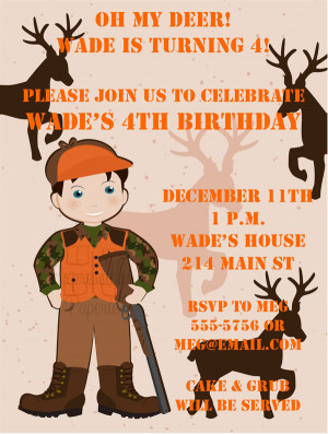 Shop our Store > Little Boy Deer Hunting Birthday Party Invitations