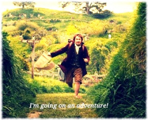 Picture of Bilbo Baggins from The Hobbit running with contract in hand ...