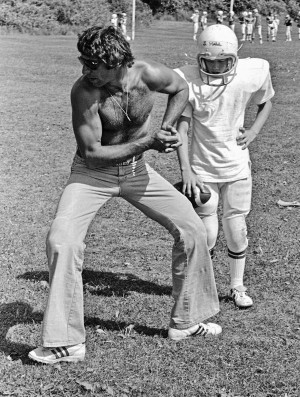 ... Nichols College, Dudley, Mass., July 13, 1977. Namath is scheduled to