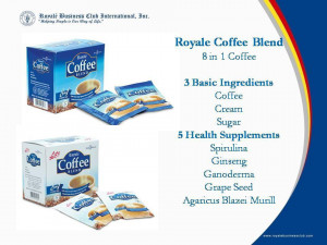 View Product Details: Royale Coffee blend, reg or light