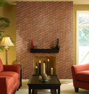 Fireplace with Glass Tile