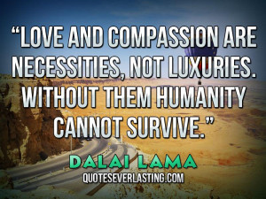... not luxuries. Without them humanity cannot survive.” — Dalai Lama