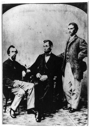 Abraham Lincoln with secretaries John G. Nicolay and John Hay (left ...