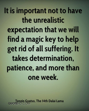 It is important not to have the unrealistic expectation that we will ...