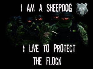 swat team poster featuring a sheepdog quote and a swat