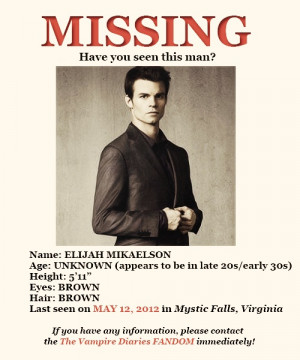 Where are you, Elijah? I miss you...! Photo source: http://facebook ...
