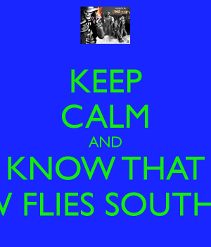 KEEP CALM AND KNOW THAT THE SPARROW FLIES SOUTH FOR WINTER