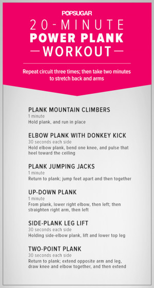 Plank Circuit Workout Poster | POPSUGAR Fitness