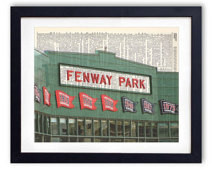 Fenway Park Sign - Boston Red Sox U pcycled Dictionary Art Print ...