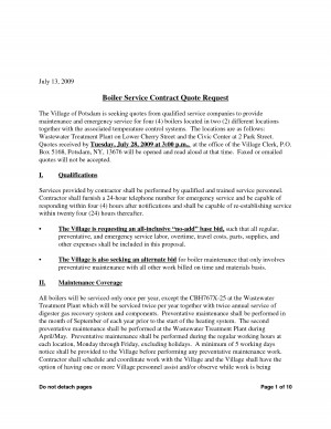 Contract Quote Request The Village of Potsdam is seeking quotes ...