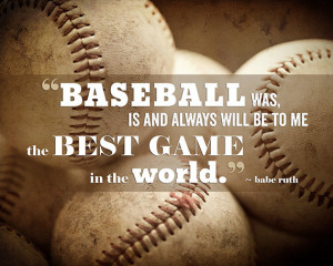 Baseball Print, Babe Ruth Quote, Boys' Room Decor, Sports Decor ...
