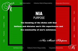Kwanzaa - Principle 5 - Nia