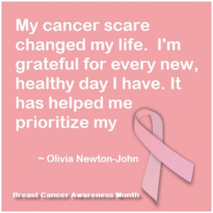 Reflective quote from Olivia Newton-John after her cancer scare. Repin ...