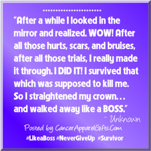 Cancer Survivor Quote: Like a Boss