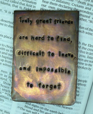 Friends Quote Hand Stamped Copper Bookmark by SnappinStudio, $30.00